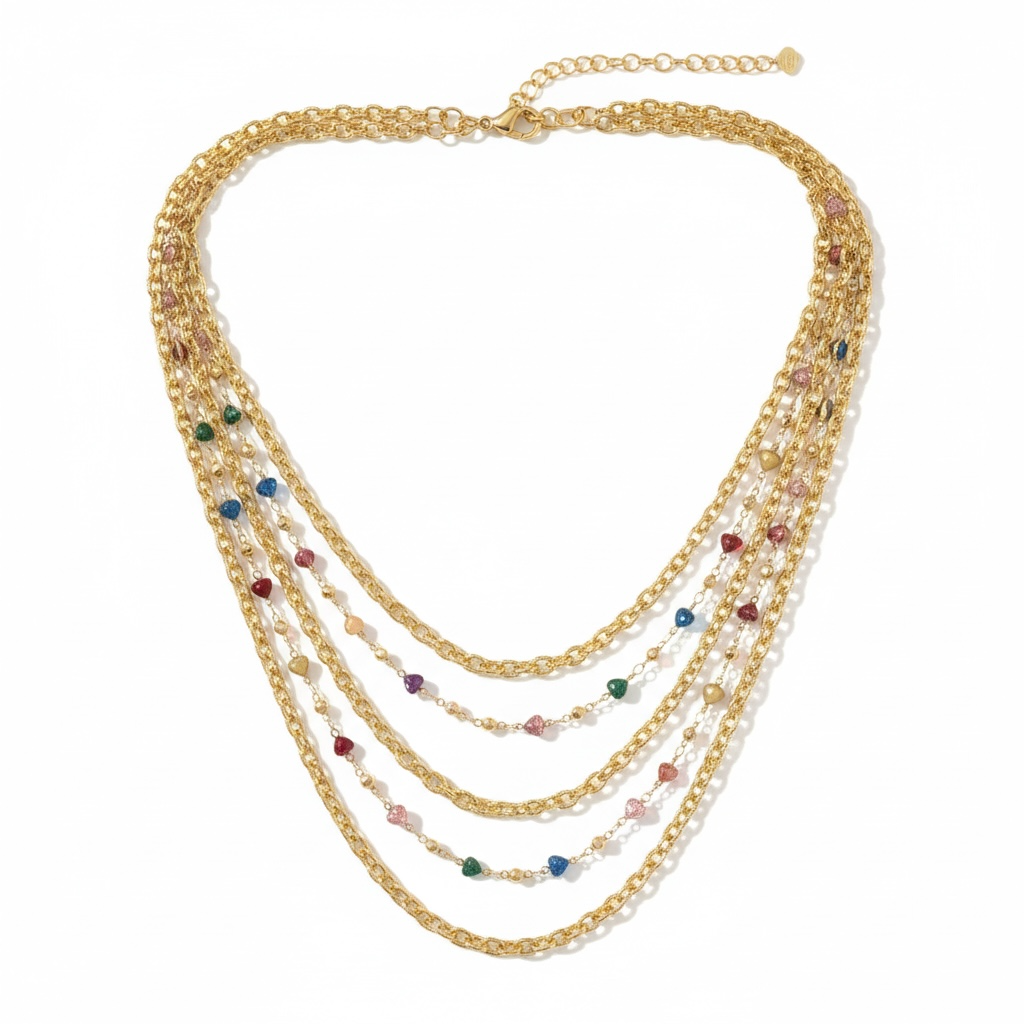 Collana Rainbow Hearts