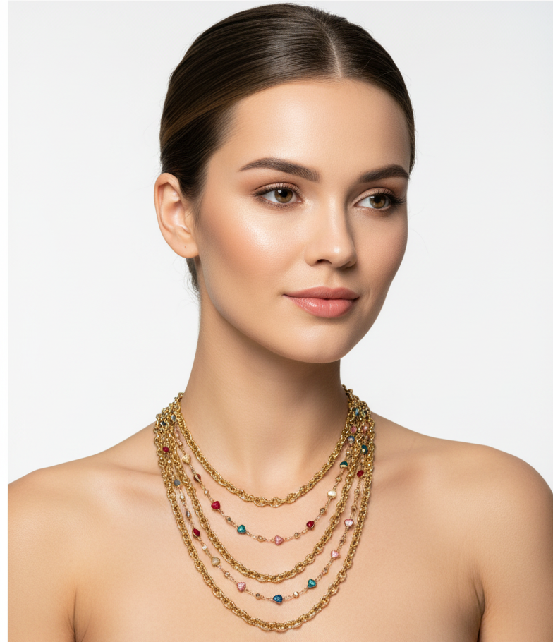Collana Rainbow Hearts